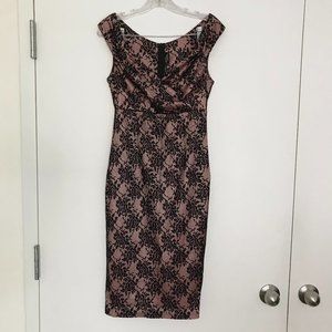 RockSteady Diva Dress size M pink with black lace